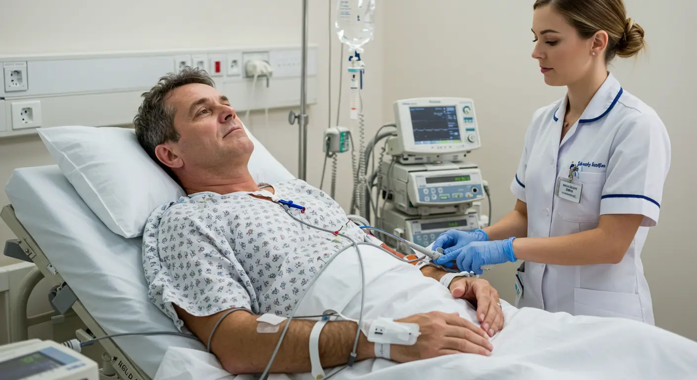 homem no cardiologista realizando exame para tratar angina